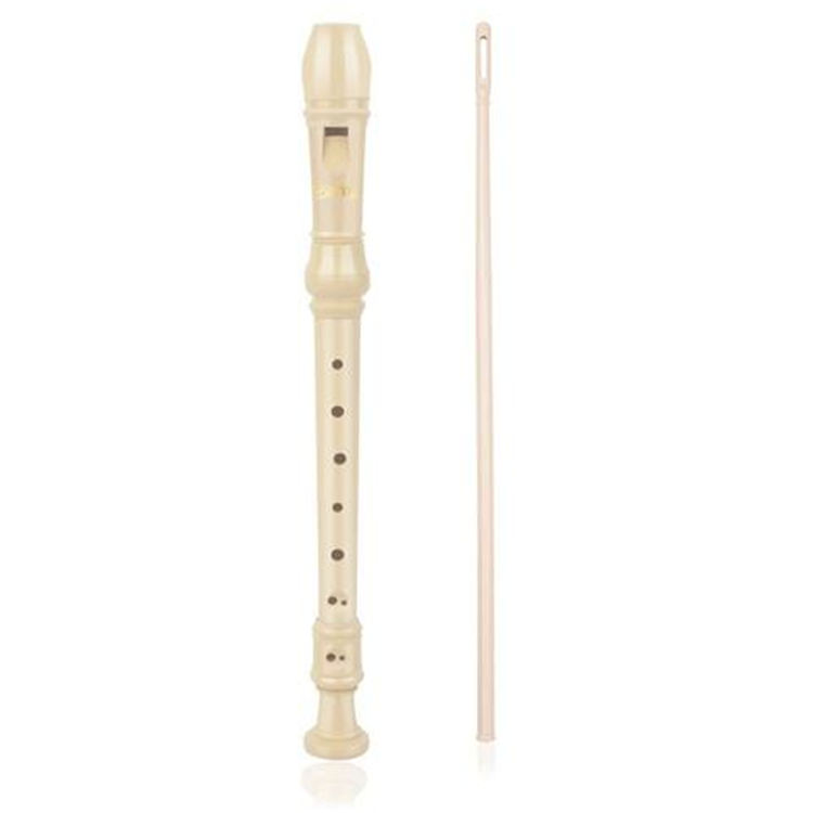 Soprano Descant Recorder 8 hull med rensestang Saksinstruksjon