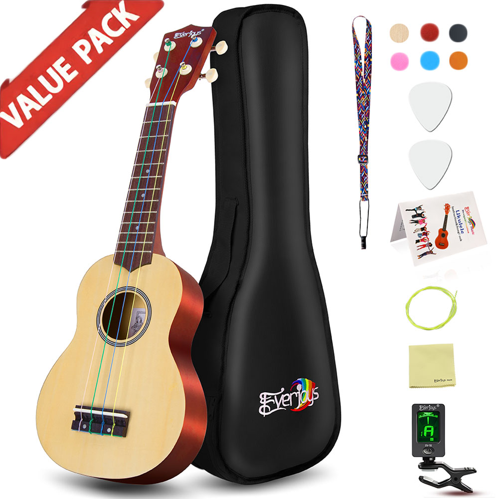 Soprano Ukulele Beginner Pack-21 Inch m / Gig Bag Songbook Digital Tuner