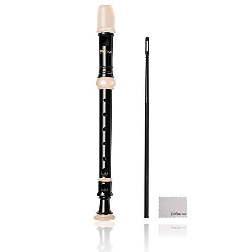 Soprano Descant Recorder 8 hull med rensestang Saksinstruksjon