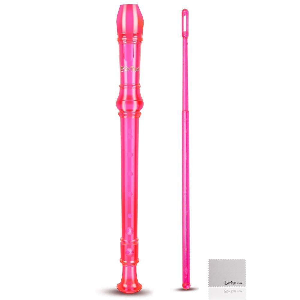 Soprano Descant Recorder 8 hullfløyte med / rensestangpose instruksjon rosa